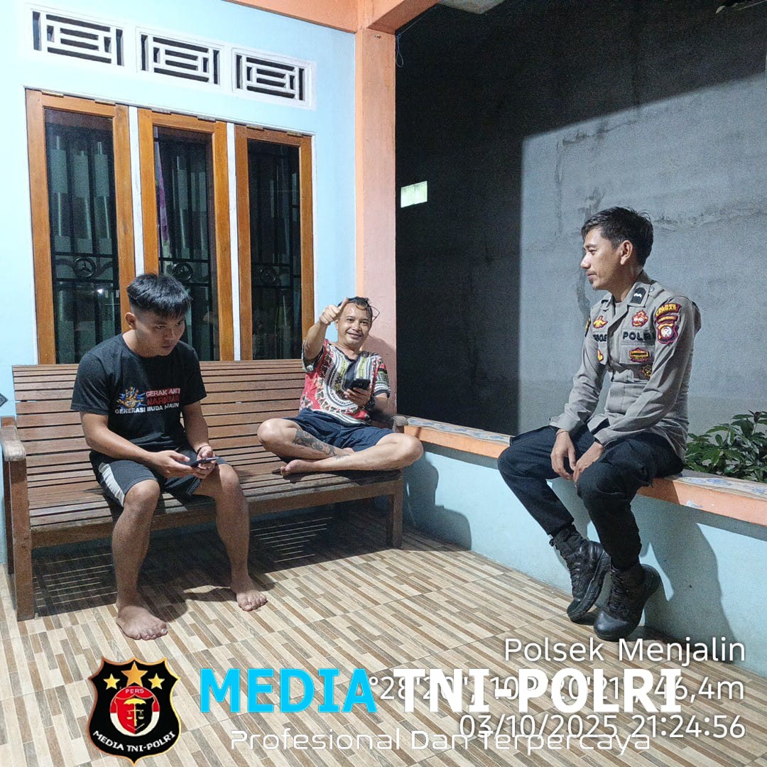 Polsek Menjalin Gencarkan Patroli Malam, Himbau Pemuda Cegah Aksi Kejahatan