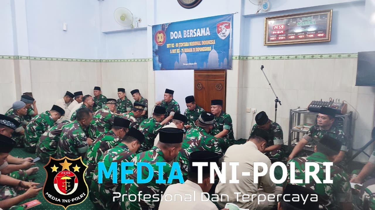 Jelang HUT Ke – 80 TNI, Kodim Wonogiri Gelar Doa Bersama