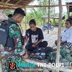 Satgas Pamtas Kewilayahan RI-PNG Yonif 410/Alg Laksanakan Yankes di Kampung Wanmar Distrik Tomage
