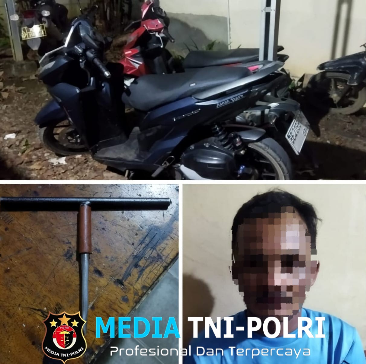 Polsek Gunung Sugih Amankan Pelaku Curanmor dari Amuk Massa