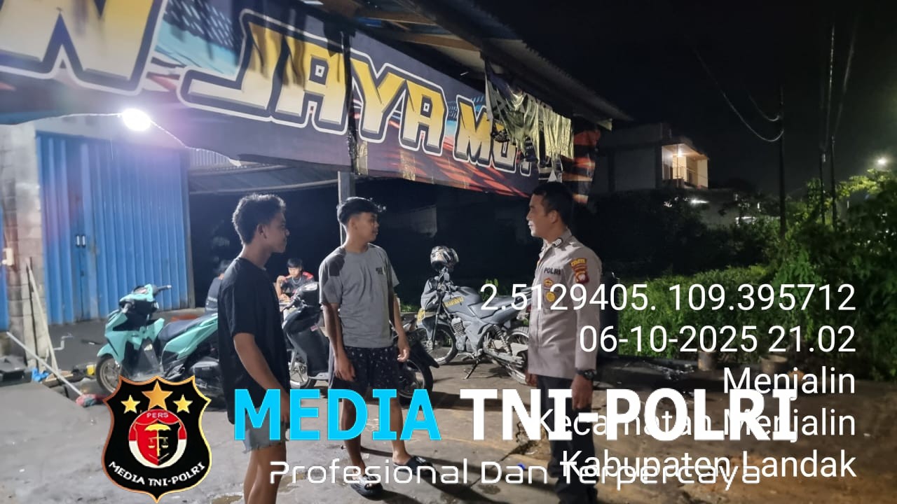 Patroli Malam Polsek Menjalin Sambangi Pemuda Nongkrong untuk Berikan Himbauan Kamtibmas