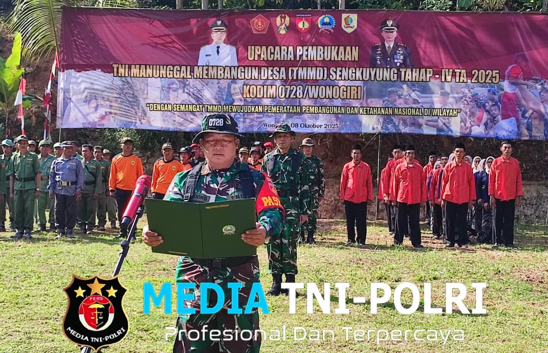 TMMD Sengkuyung Tahap IV Kodim 0728/Wonogiri Garap Jalan Penghubung Antar Dusun Sepanjang 1.480 Meter