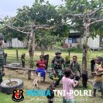 Aksi Bersih Satgas Yonif 521/DY Jalin Keakraban Lewat Anjangsana di Distrik Kobakma