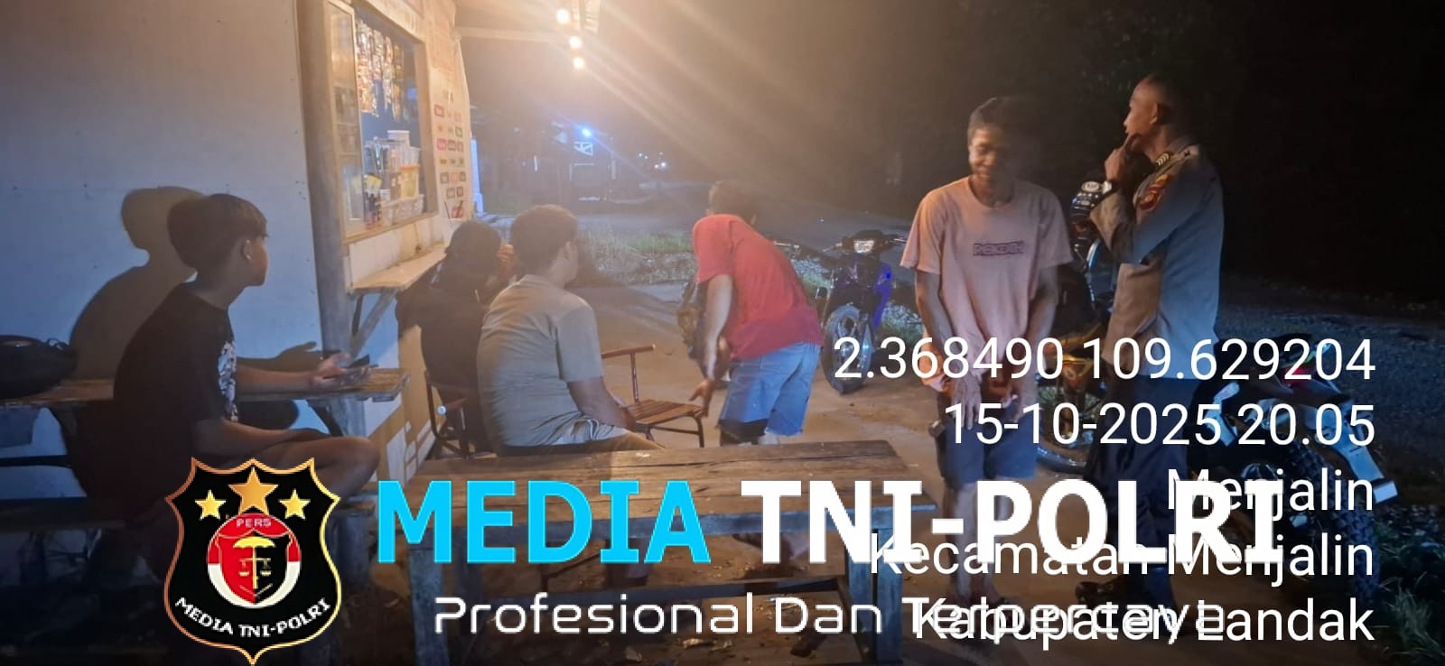 Polsek Menjalin Polres Landak Gelar Kegiatan Rutin Patroli Malam