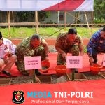 Komandan Kodim 1015/Sampit Dampingi Komandan Korem 102/Pjg Peletakan Batu Pertama Pembangunan Gedung Koperasi Merah Putih