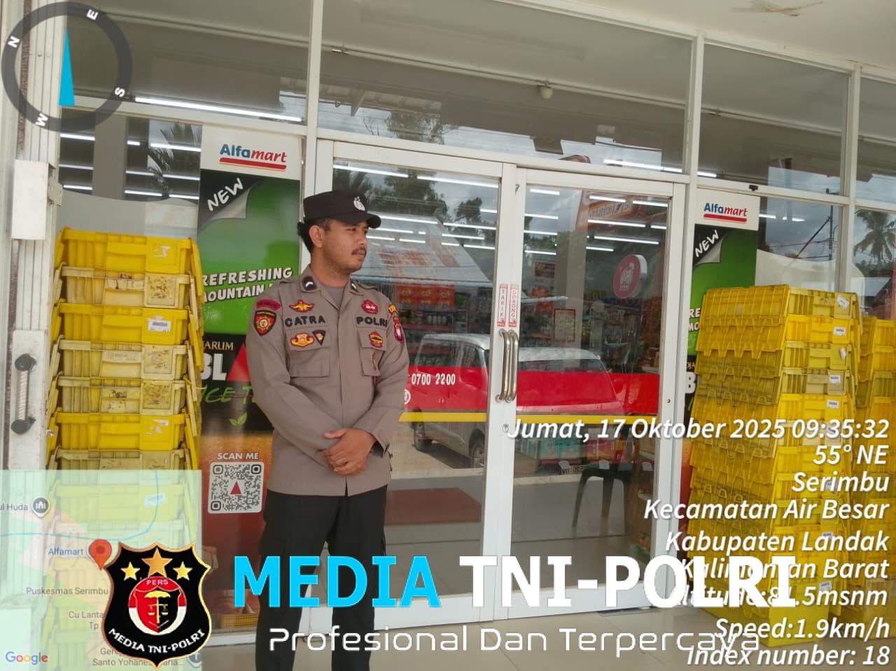 Cegah Aksi Kejahatan, Polsek Air Besar Intensifkan Patroli di Alfamart dan Bengkel