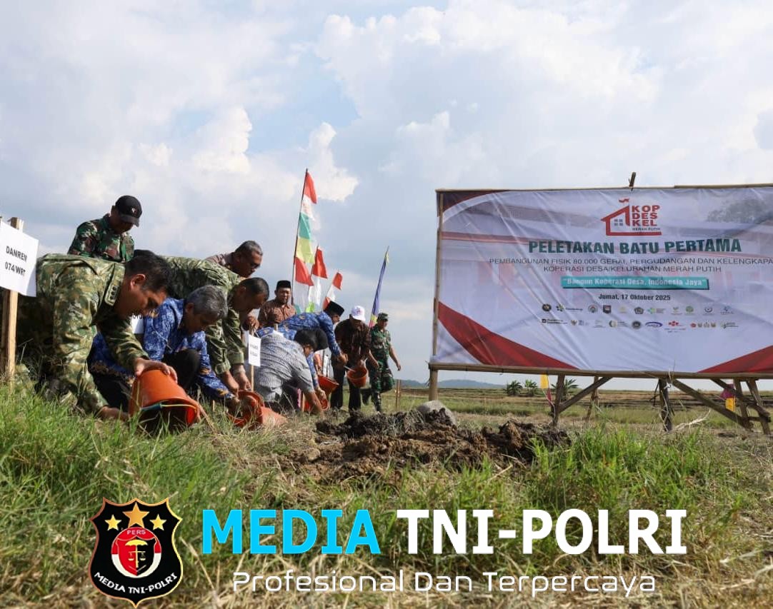 Danrem 074/Warastratama Lakukan Groundbreaking Pembangunan Koperasi Merah Putih di Boyolali