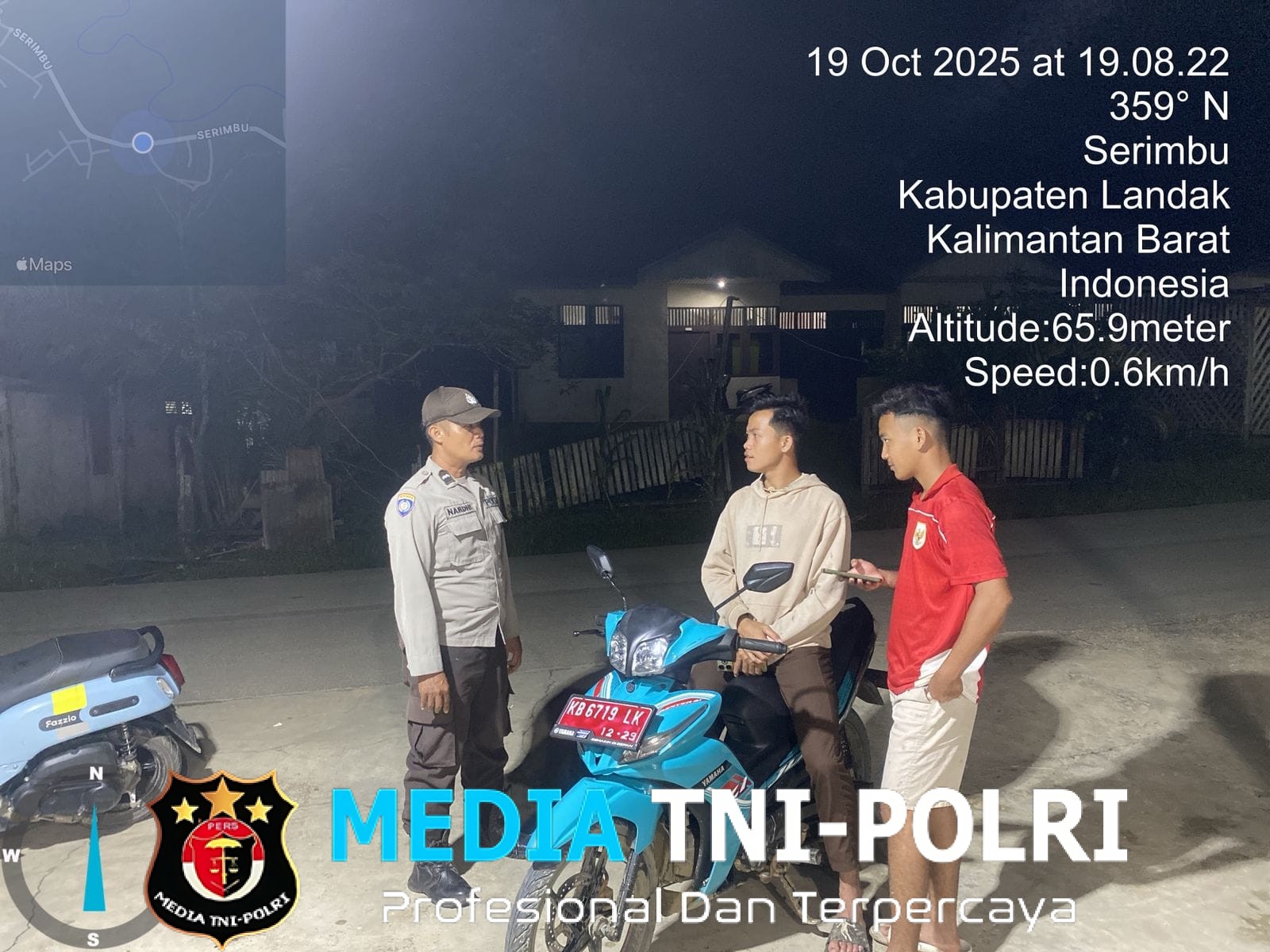 Dalam Rangka Ciptakan Rasa Aman, Polsek Air Besar Gencarkan Patroli Malam