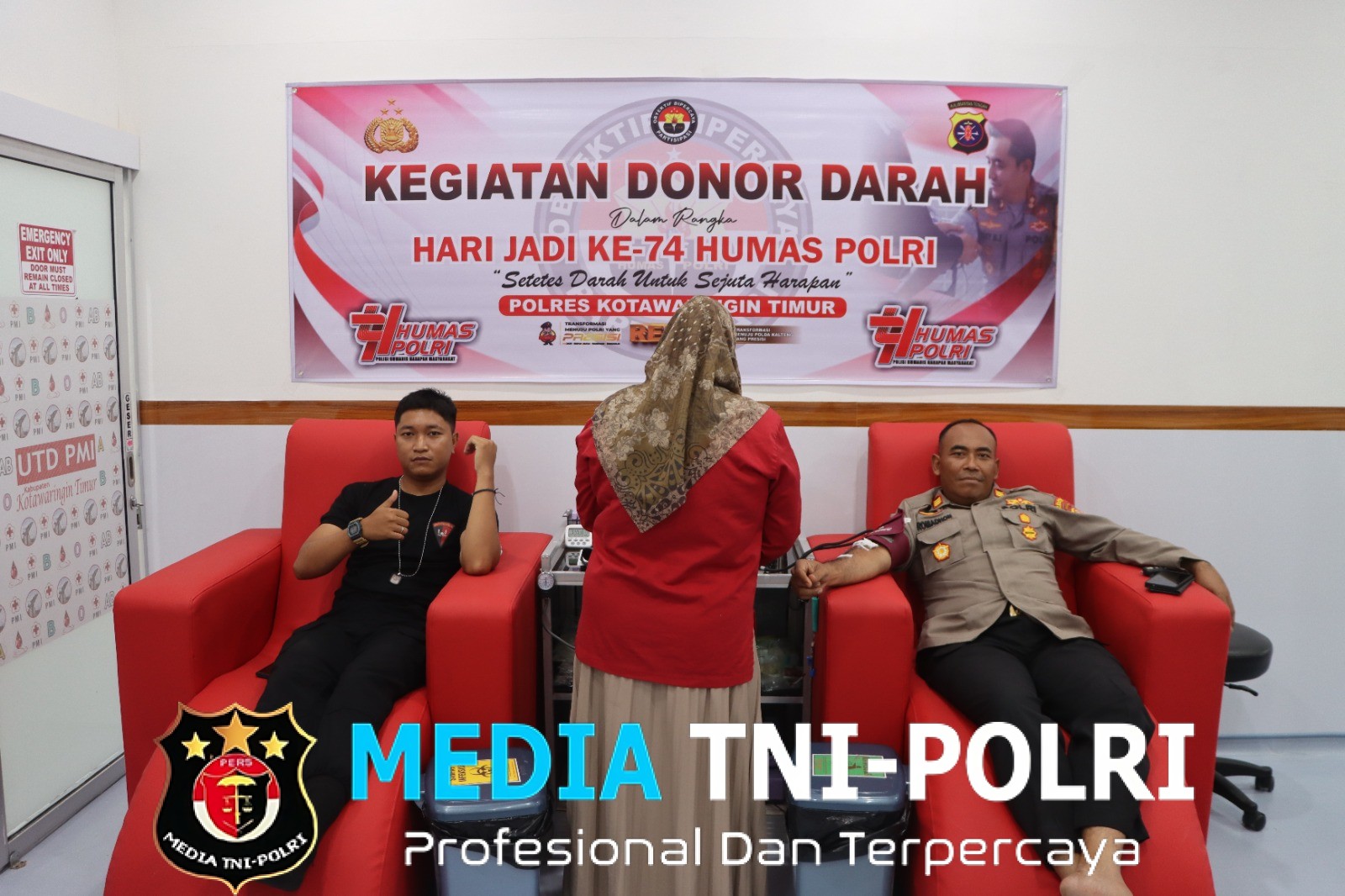 Rayakan HUT Humas ke-74 Dengan Aksi Nyata , Polres Kotim Laksanakan Donor Darah Melalui PMI