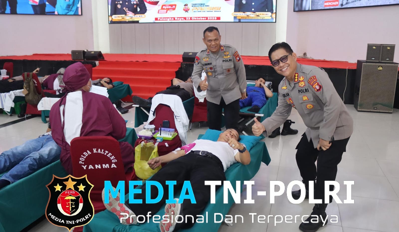 Donor Darah Serentak HUT Humas Polri ke-74, Polda Kalteng Dan Jajaran Targetkan 900 Kantong Darah