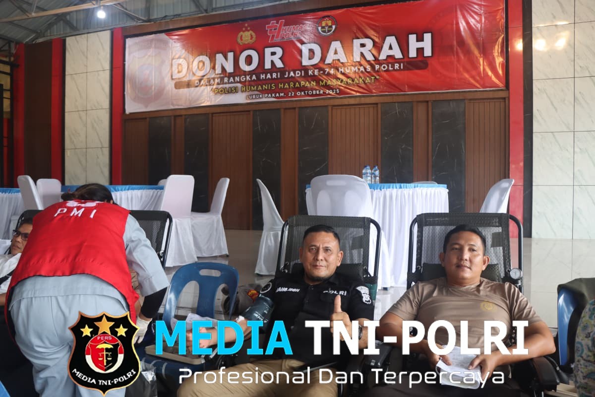 Polresta Deli Serdang Gelar Donor Darah Sambut Hari Jadi ke-74 Humas Polri