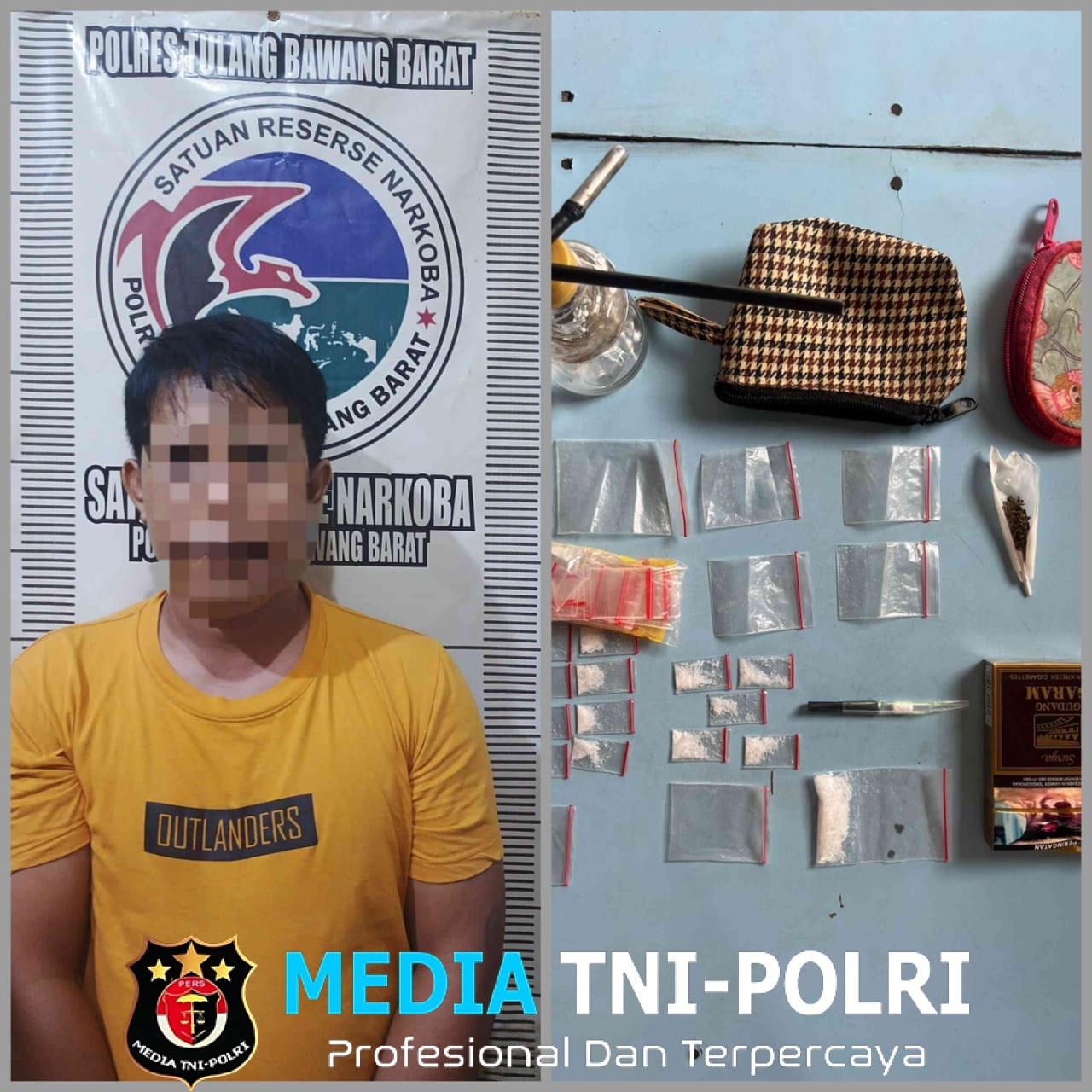 Satresnarkoba Polres Tulang Bawang Barat Berhasil Bekuk Seorang Pelaku Penyalahgunaan Narkotika