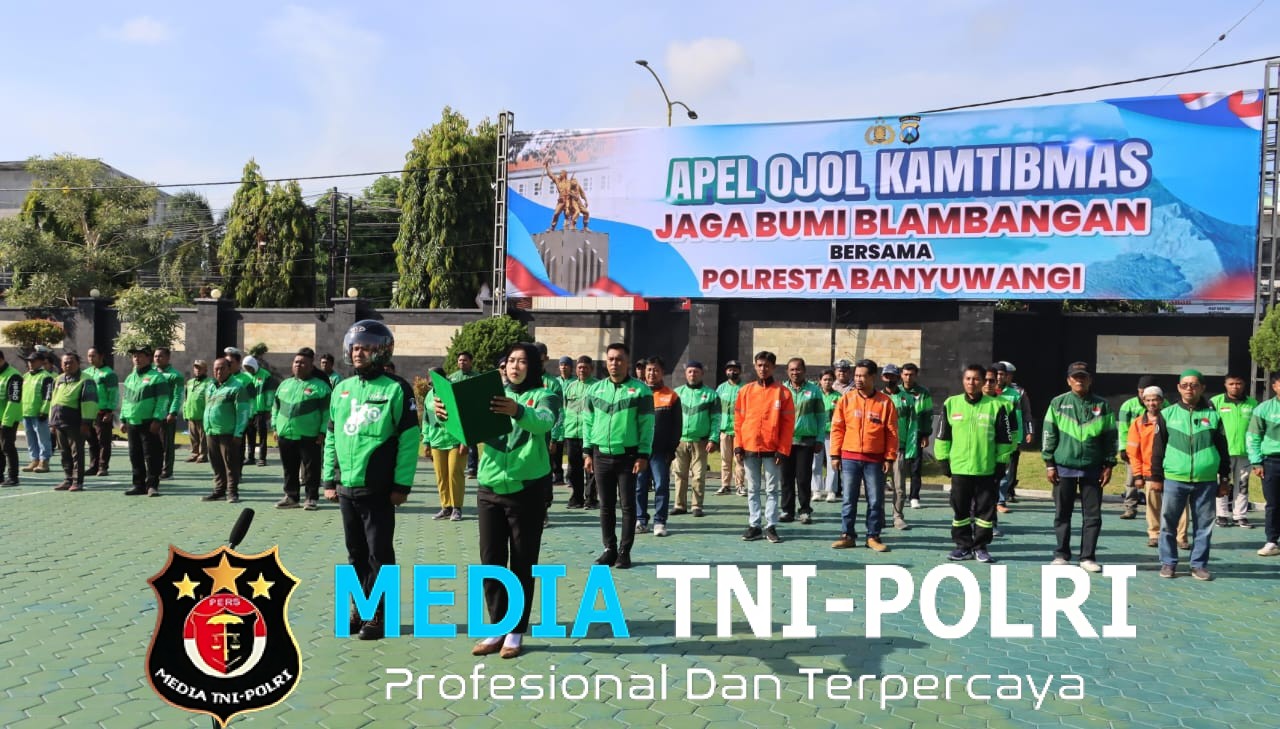 Apel Ojol Kamtibmas “Jaga Bumi Blambangan”, Polresta Banyuwangi Ajak Komunitas Ojol Wujudkan Keamanan dan Kepedulian Lingkungan