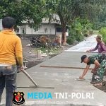 Gotong Royong Satgas TMMD ke-126 dan Warga Krajan 1A Wujudkan Jalan Beton 260 Meter di Lebakharjo Ampelgading
