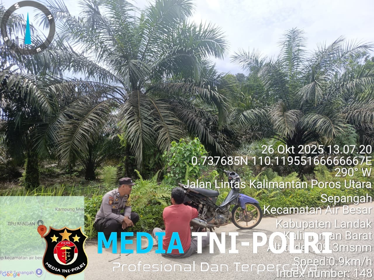 Antisipasi Tindak Kriminal, Polsek Air Besar Lakukan Patroli Siang di Titik Rawan