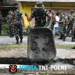 Satgas TMMD 126 Lebakharjo Kejar Target Pembuatan Drainase di Tengah Cuaca Tak Menentu