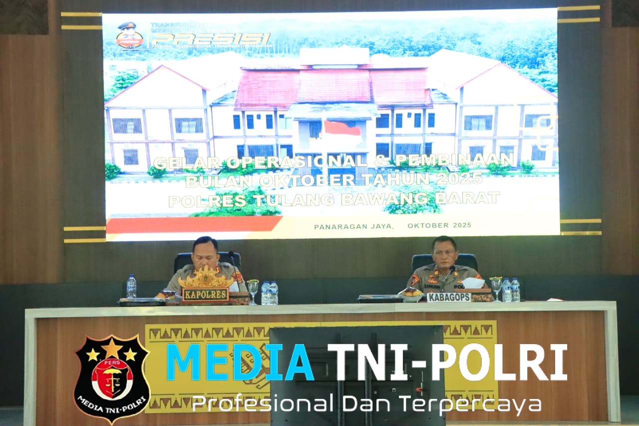 Kapolres Pimpin Langsung Pelaksanaan Gelar Operasional Bulanan serta Anev Situasi Kamtibmas Polres Tulang Bawang Barat Dan Polsek Jajaran