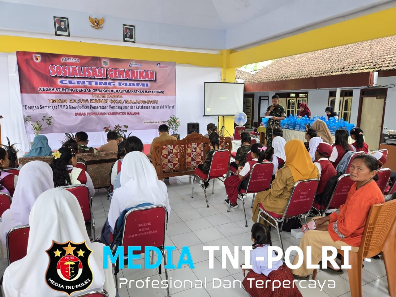 Dinas Perikanan Kabupaten Malang Gelar Sosialisasi Gemarikan Dukung TMMD ke-126 Kodim 0818/Malang-Batu