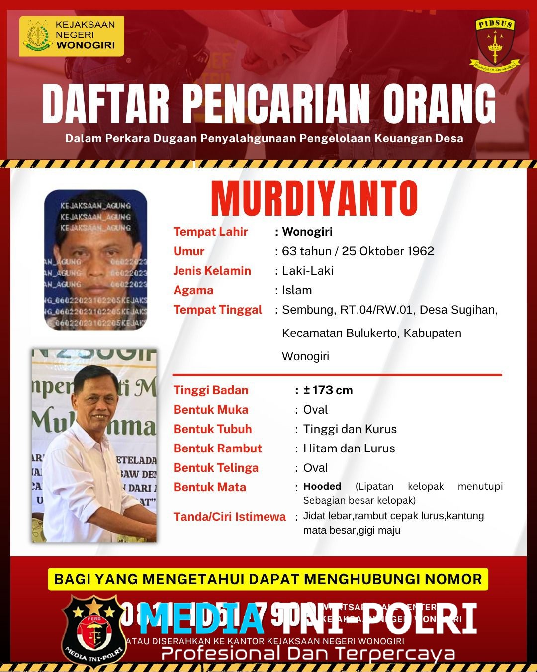 Kades Sugihan,Kecamatan Bulukerto, Ditetapkan Sebagai Tersangka Penyalahgunaan Keuangan Desa Oleh Kejari Wonogiri