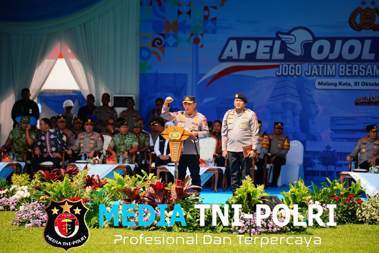 Pimpin Apel Ojol di Jatim, Kapolri Pastikan Komitmen Bermitra Jaga Kamtibmas Kondusif