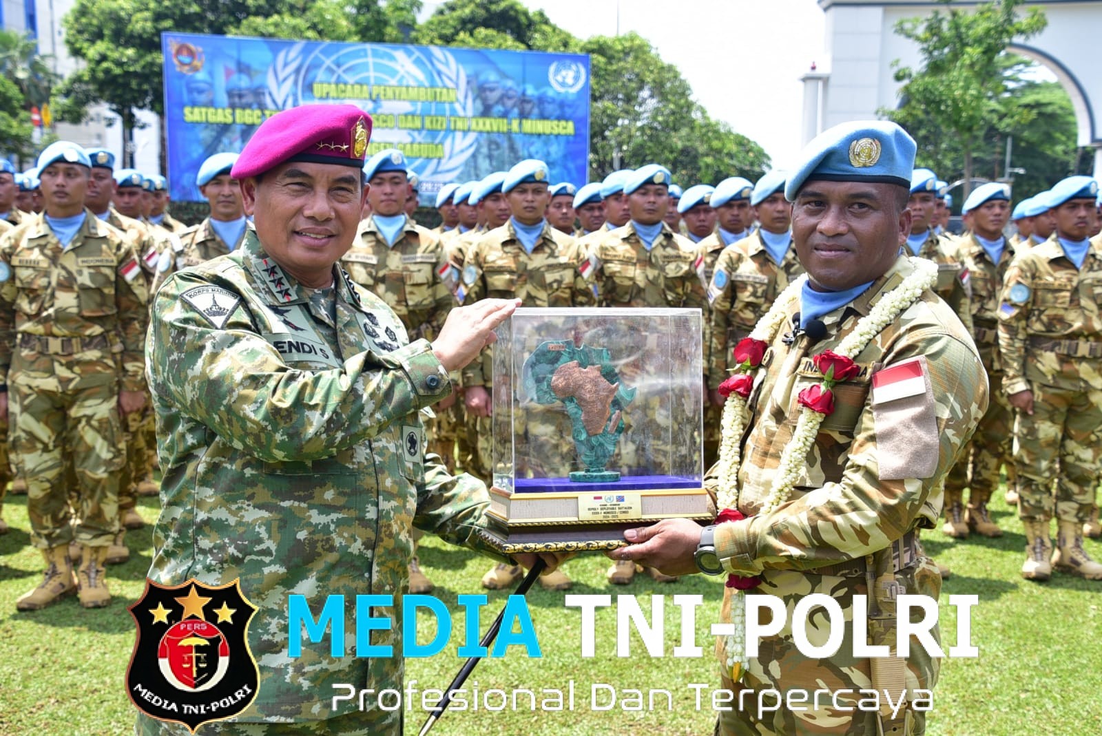 Komandan Pasmar 1 Ikuti Upacara Penyambutan Prajurit Usai Bergabung Dalam Misi PBB