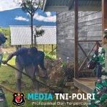 TNI Manunggal Rakyat di Puncak Satgas Yonif 700/Wyc Bersihkan “Rumah Tuhan” di Nipuralome