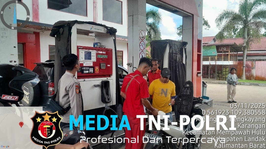 Patroli di SPBU, Personel Polsek Mempawah Hulu titipkan pesan kamtibmas