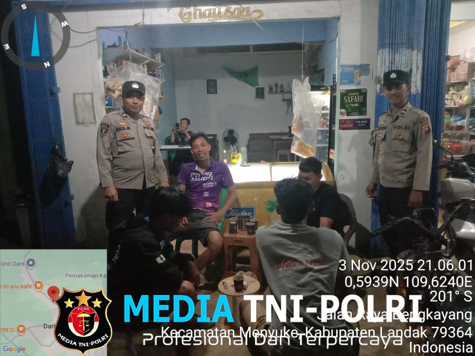 Samapta Polsek Menyuke Laksanakan Patroli Malam Jaga Kamtibmas