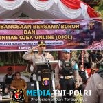Kapolres Kotim Pimpin Apel Kebangsaan Bersama Buruh dan Komunitas Ojol