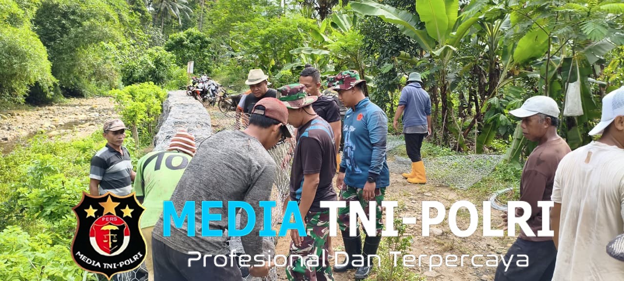 Satgas TMMD 126 Tahun 2025 Yonarmed 1 Selesaikan Pemasangan Bronjong di Sungai Sengkaring