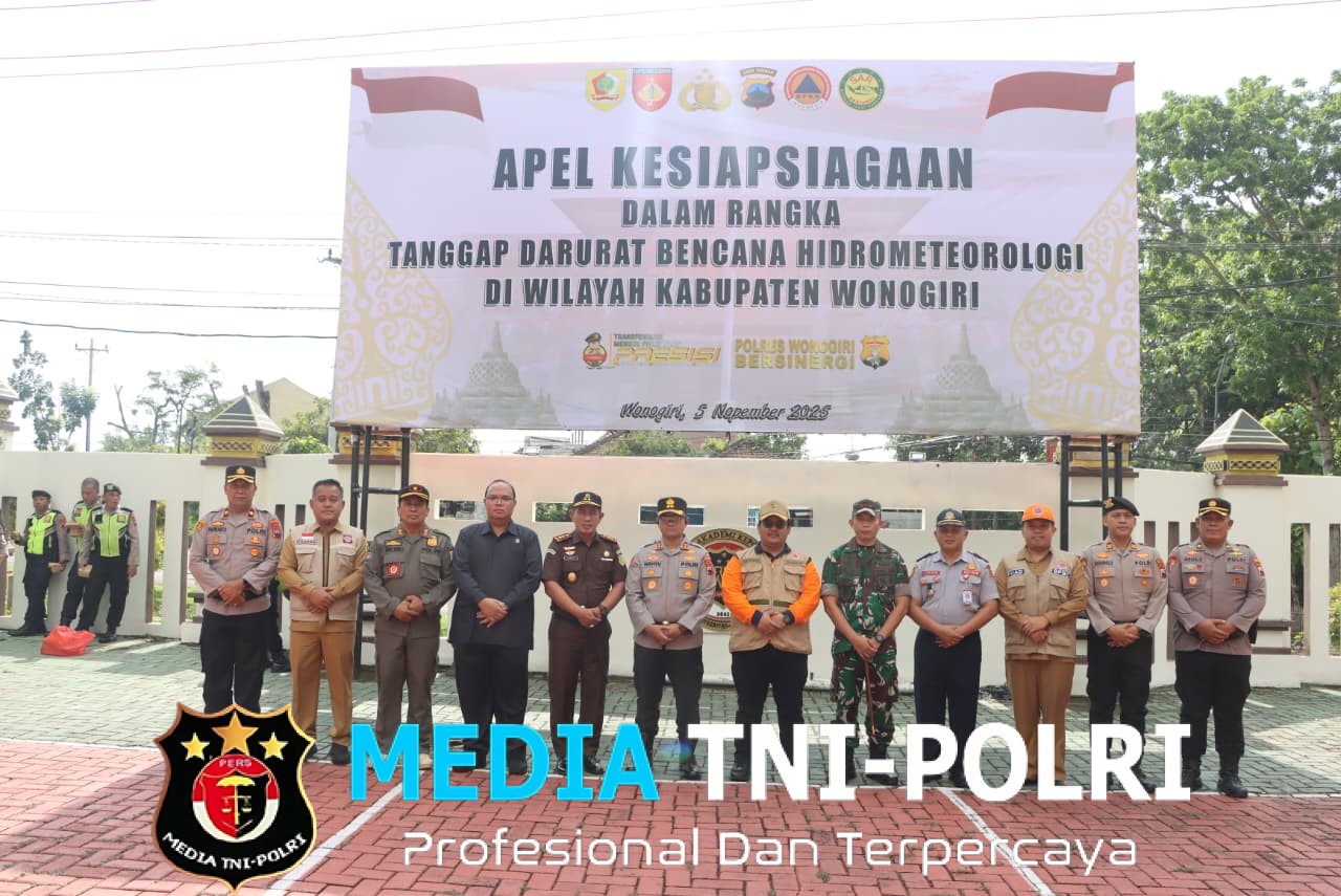 Siaga Hadapi Musim Hujan, Polres Wonogiri Gelar Apel Tanggap Darurat Bencana 2025
