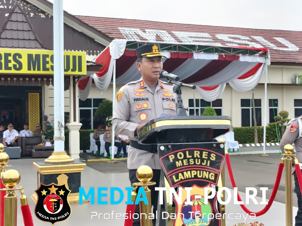 Polres Mesuji Bersama Forkopimda Gelar Apel Kesiapan Tanggap Darurat Bencana Hirometeorologi