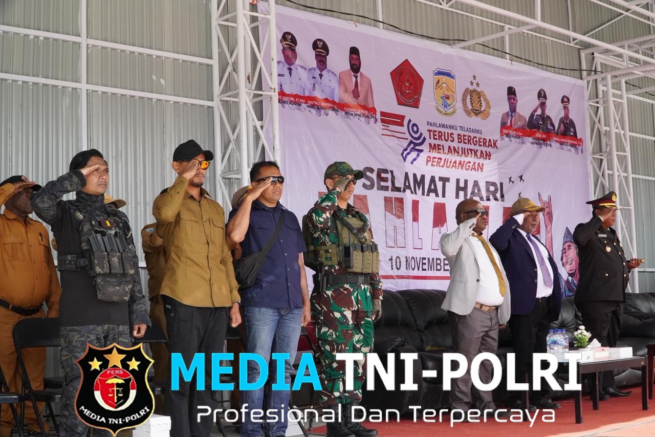 Satgas Yonif 700/Wyc Dukung Upacara Hari Pahlawan di Puncak, Kobarkan Semangat Nasionalisme di Tanah Papua