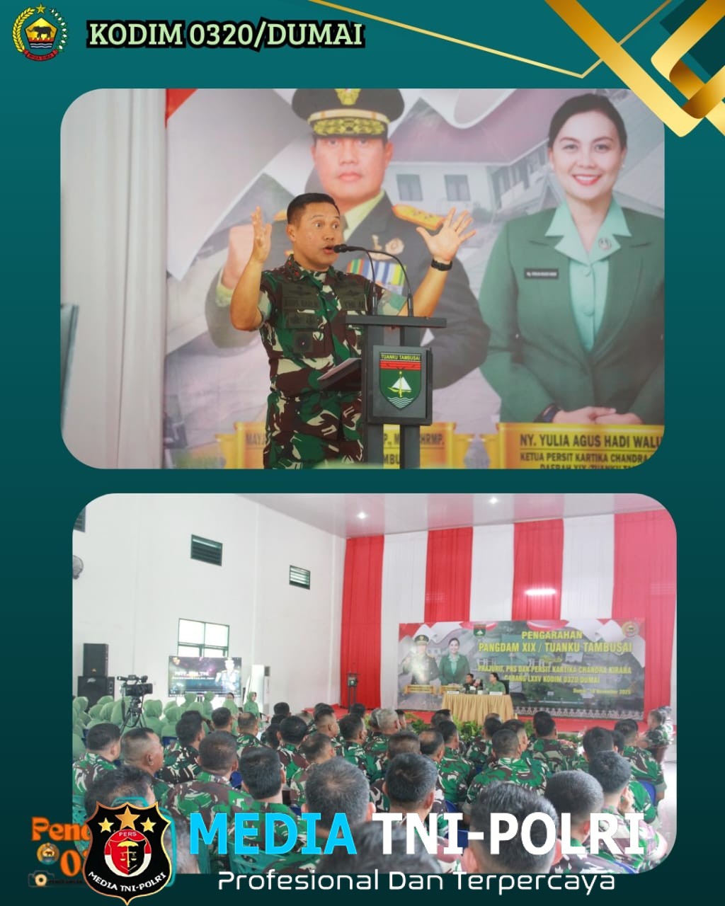 Pangdam XIX/Tuanku Tambusai Beri Pengarahan kepada Prajurit, PNS, dan Persit Kodim 0320/Dumai