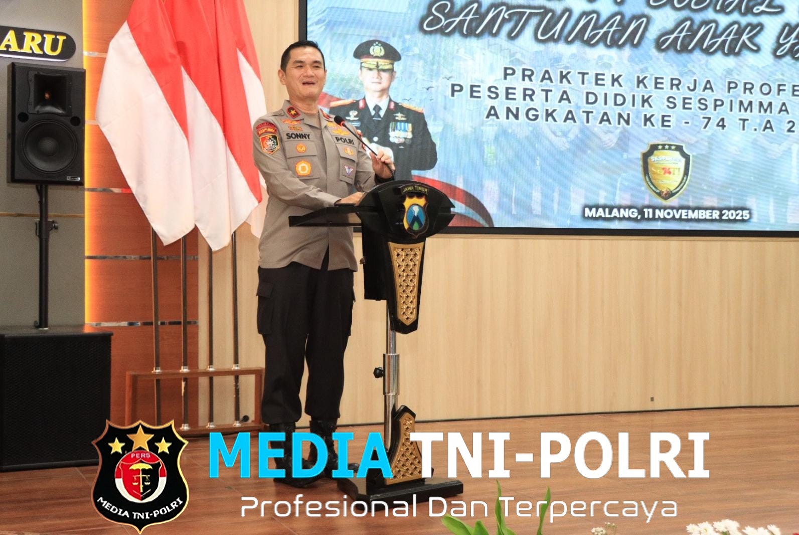 Serdik Sespimma Polri Angkatan 74 Gelar Bakti Sosial dan Santunan Anak Yatim di Polres Malang