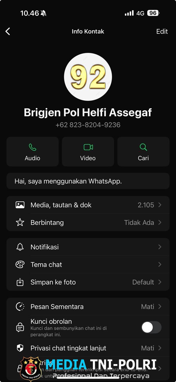 Nomor WhatsApp Dicatut Oknum, Polda Lampung Tegaskan Bukan Milik Kapolda Irjen Pol Helfi Assegaf
