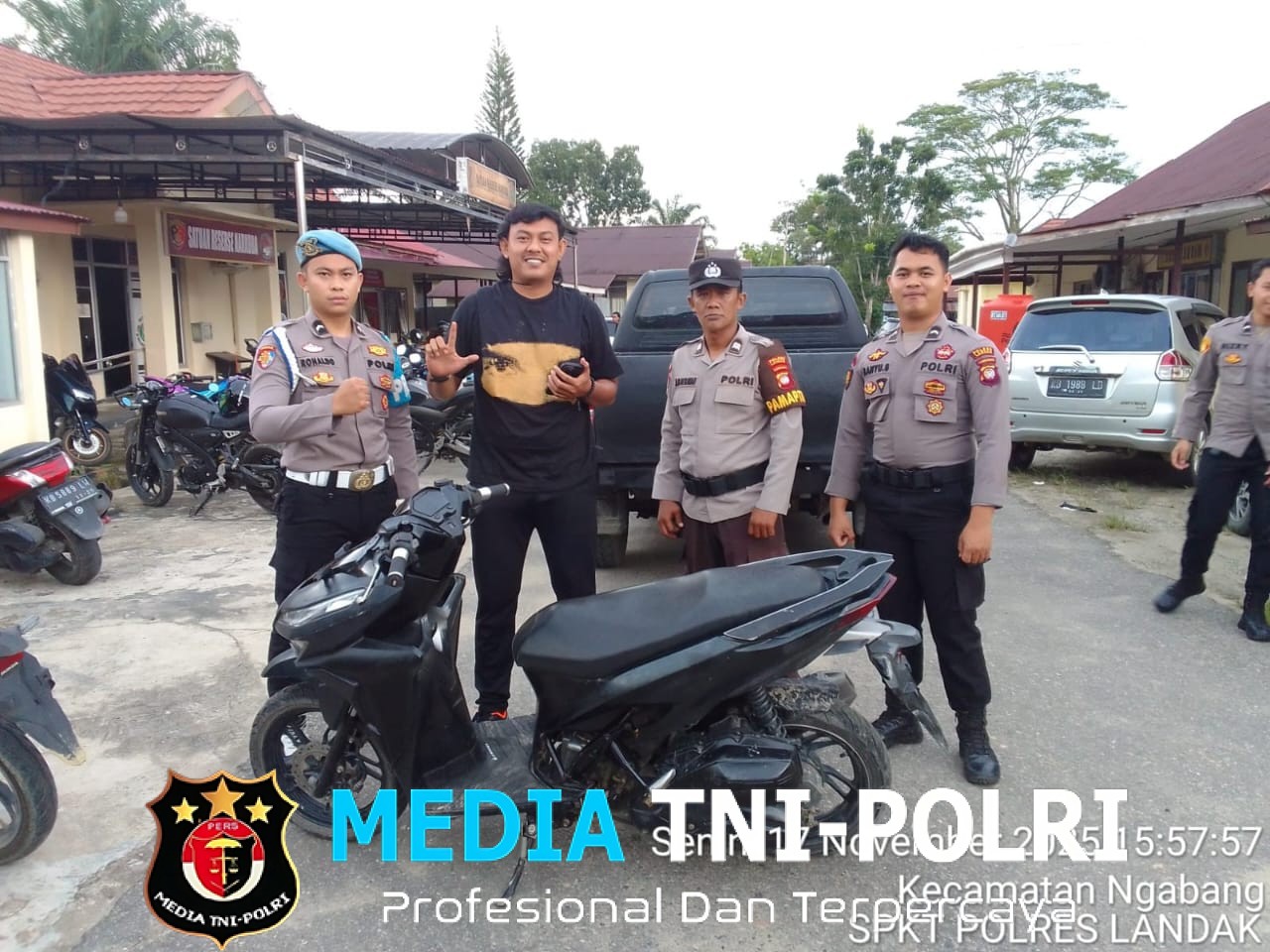 Respon Cepat, PAMAPTA II Polres Landak Amankan Satu Unit Motor Tanpa Pemilik di Gang Pasansa