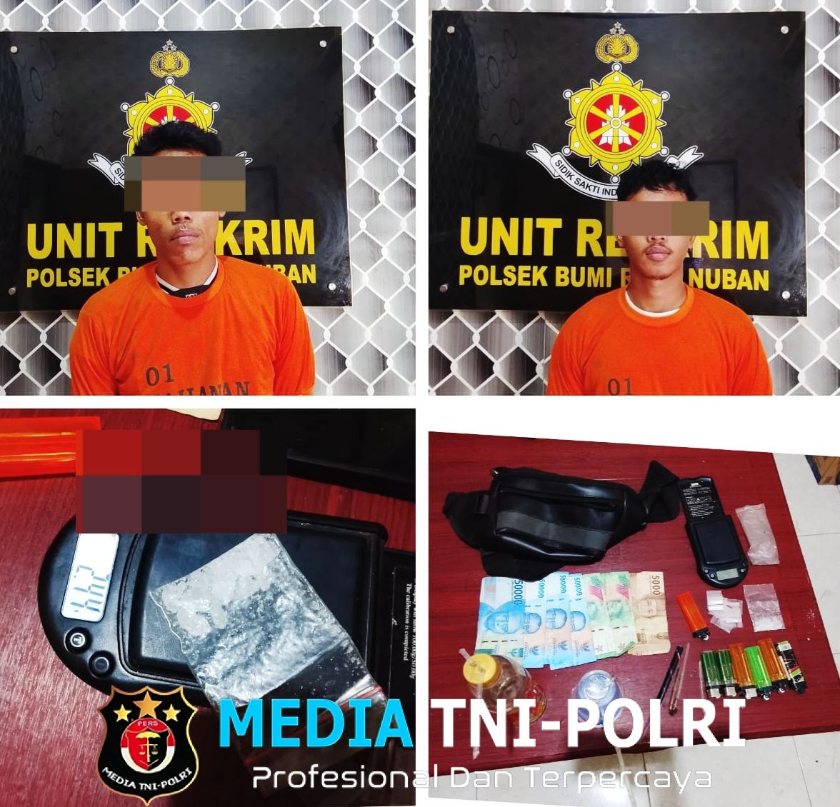 Dua Warga Bumiratu Nuban Ditangkap Tekab 308 Saat Asyik Konsumsi Sabu di Rumah Kosong