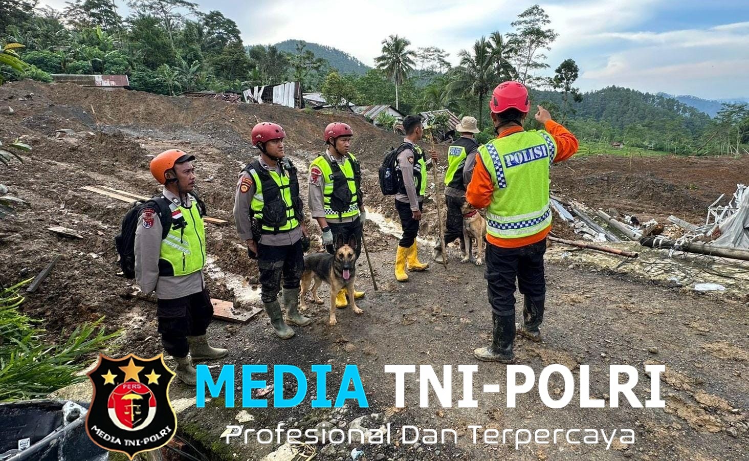 K9 Sat Samapta Polres Wonogiri Bantu Pencarian Korban Longsor di Banjarnegara, Temukan Empat Titik Awal