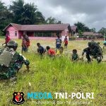 Toleransi Itu Indah, Satgas Yonif 521/DY Karya Bhakti di Gereja GKI Tigris Muaranawa