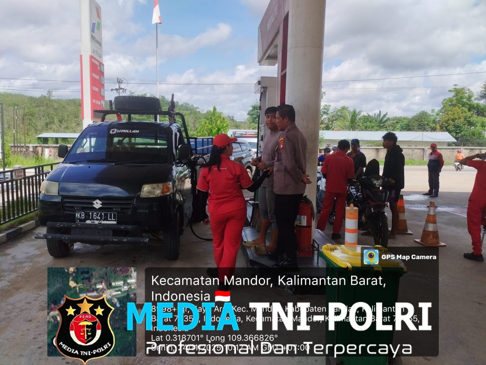 Patroli SPBU Polisi Himbau Karyawan Tetap Waspada dan Patuhi SOP