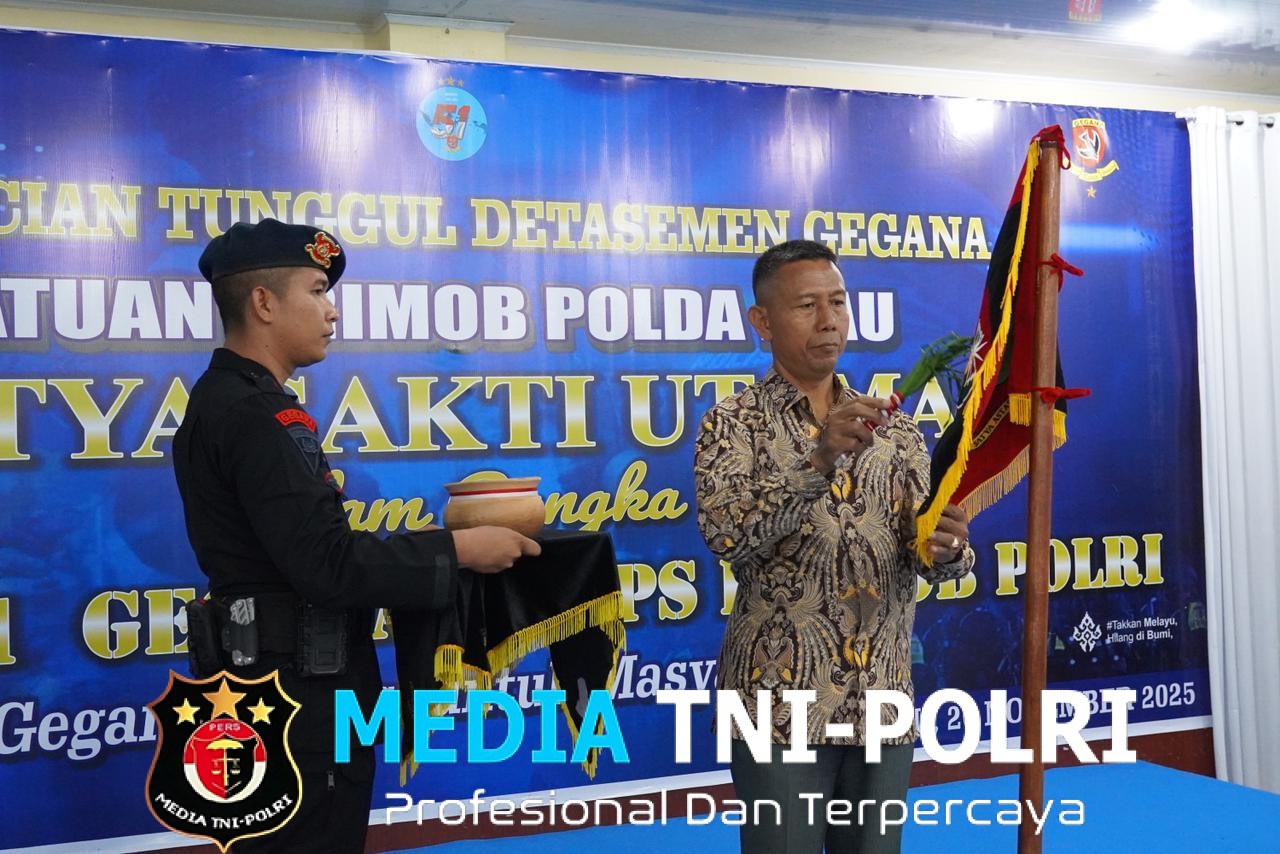 Detasemen Gegana Brimob Riau Gelar Pensucian Tunggul “Satya Sakti Utama” Peringati HUT ke-51 Gegana