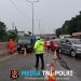 Sat Lantas Polres Pelabuhan Belawan Terapkan Contra Flow Akibat Banjir 1 Meter di Ruas Tol Arah Belawan