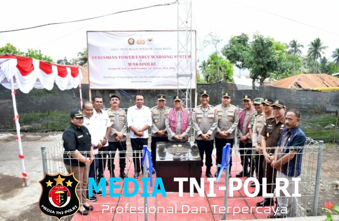 Wujud Nyata Komitmen Polri Wakapolri Resmikan Sistem Peringatan Dini di Kawasan Rawan Erupsi Flores Timur