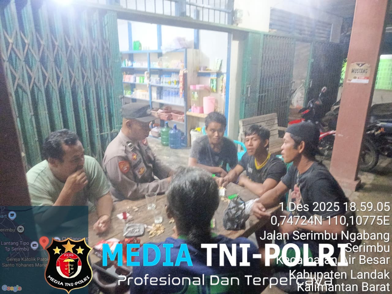 Patroli Malam Polsek Air Besar Beri Rasa Tenang bagi Masyarakat Serimbu