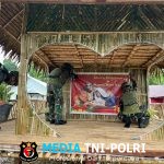 Menyambut Perayaan Natal Satgas Yonif 521/DY Dirikan Pondok dan Pohon Natal di Muaranawa