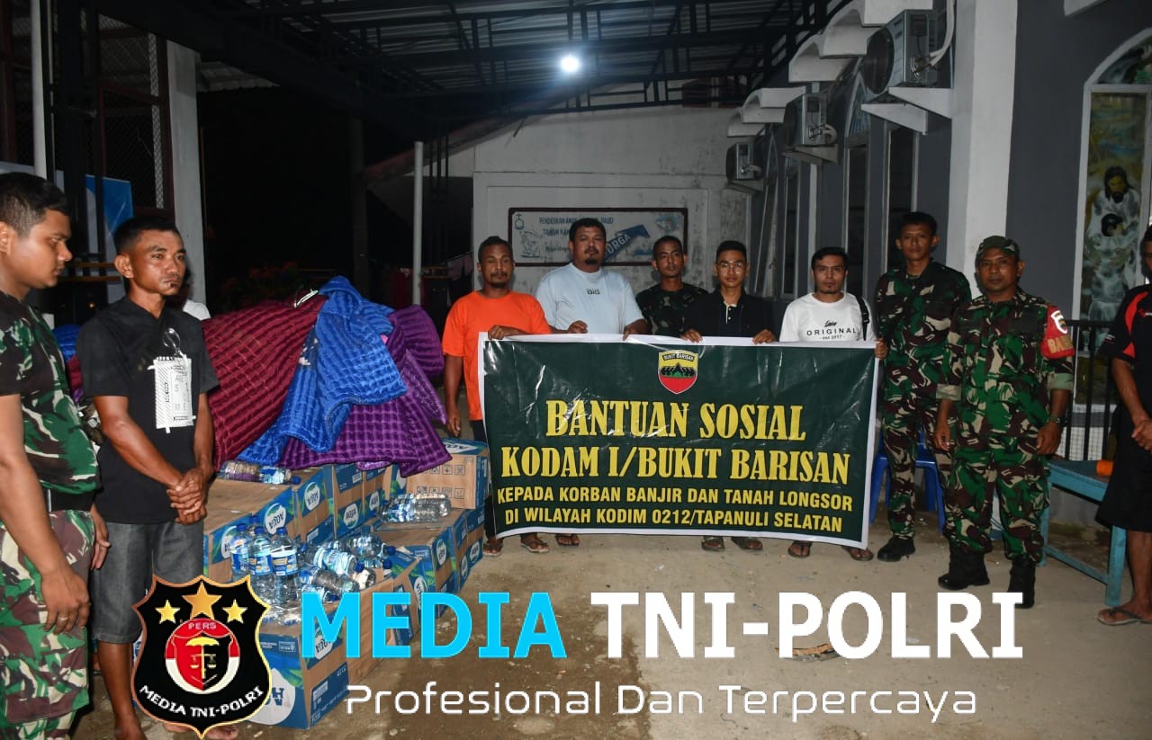 Tim Gulbencal Kodam I/BB Salurkan Bantuan Logistik ke Masyarakat dan Posko Pengungsian di Batang Toru