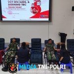 Semangat Kemanusiaan, Personel Kodim 1310/Bitung Turut Partisipasi Donor Darah Di HUT PT. Pertamina Ke-68