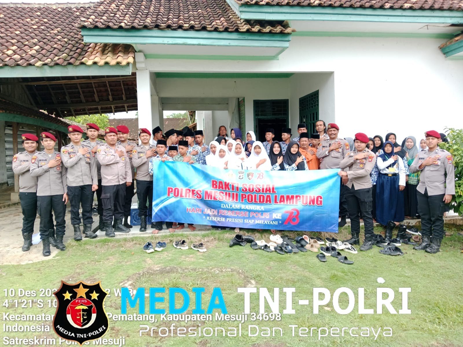 Peringati HUT Reserse ke-78, Sat Reskrim Polres Mesuji Gelar Bakti Sosial di Ponpes Hidayatul Mubtadiin
