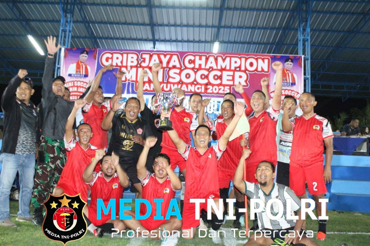 Kodim 0825/Banyuwangi Menggebrak Turnamen Minisoccer Grib Jaya 2025 dengan Permainan Agresif dan Solid